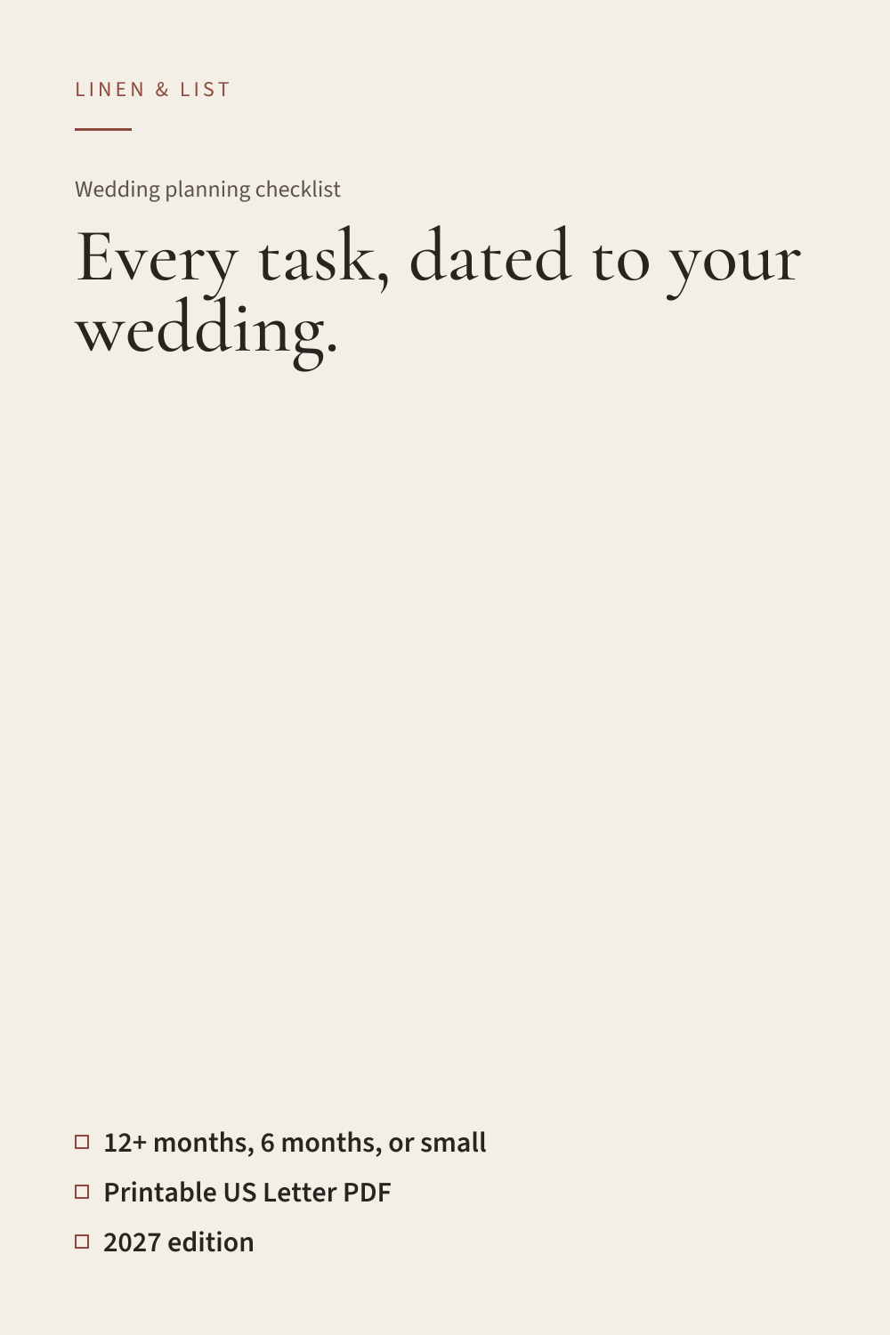 Pinterest pin for Wedding planning checklist